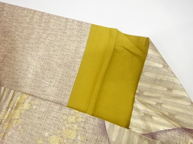  金銀糸　箔散らし模様織り出し　名古屋帯